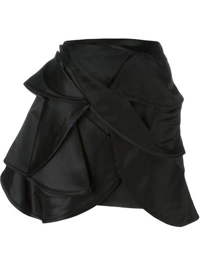 Jw Anderson Orbital Layers Silk Miniskirt In Black