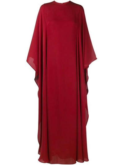 Shop Valentino Floor Length Gown In Red