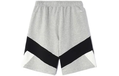 Li-ning Color Block Graphic Shorts 'grey Black' In Gray