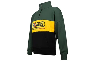 Vans Stitching Pullover Sweater Men Green In Black