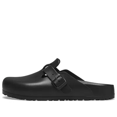 Birkenstock Boston Exquisite Leather Sandals In Black