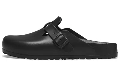Birkenstock Boston Exquisite Leather Sandals In Black