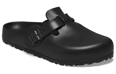 Birkenstock Boston Exquisite Leather Sandals In Black