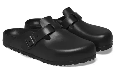 Birkenstock Boston Exquisite Leather Sandals In Black