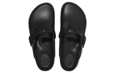 Birkenstock Boston Exquisite Leather Sandals In Black