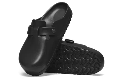 Birkenstock Boston Exquisite Leather Sandals In Black
