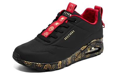 Skechers (wmns)  2023 Year Of The Rabbit Uno Celebrat-airy Athletic Sneakers 'black Red Gold' In Multi