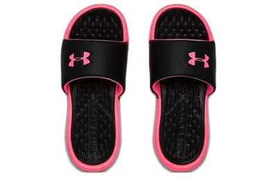 Under Armour (wmns)  Playmaker Fixed Strap Slide 'black Pink' In Red