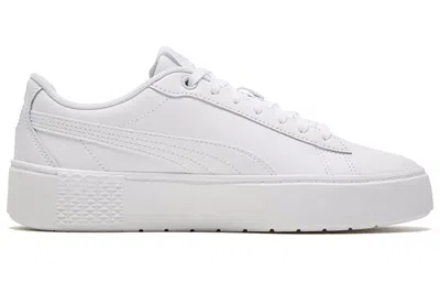 Puma Smash V3 Snake Embossed Leather Platform Sneaker In White