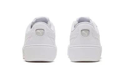 Puma Smash V3 Snake Embossed Leather Platform Sneaker In White