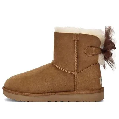 Ugg Mini Bailey Bow Ii Shearling Fur Boots In Brown