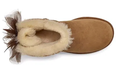 Ugg Mini Bailey Bow Ii Shearling Fur Boots In Brown