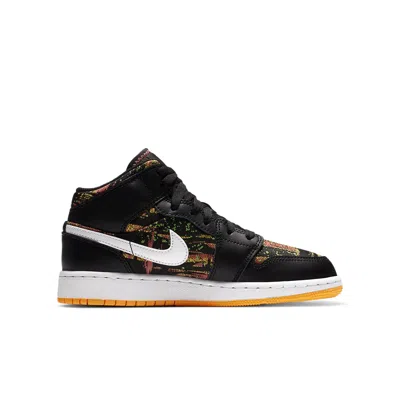 Air Jordan (gs)  1 Mid 'black Laser Orange' In Multi