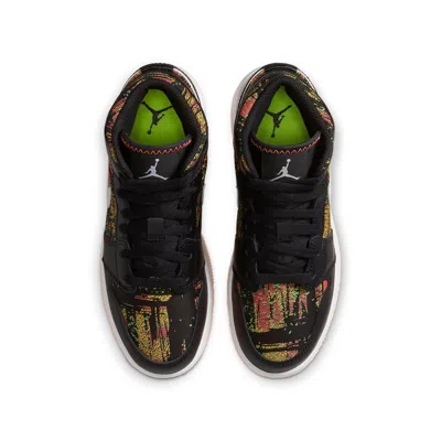 Air Jordan (gs)  1 Mid 'black Laser Orange' In Multi