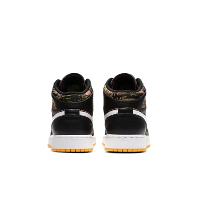 Air Jordan (gs)  1 Mid 'black Laser Orange' In Multi