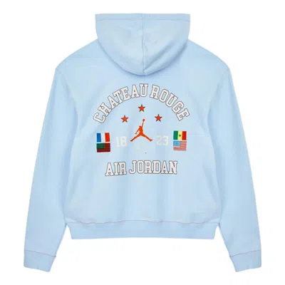 Air Jordan X Maison Chateau Rouge Crossover French Terry Alphabet Pattern Printing Asia Edition Blue