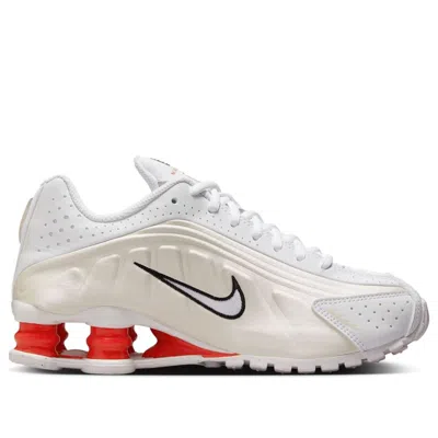 Nike Shox R4 Rubber-trimmed Shell Sneakers In White