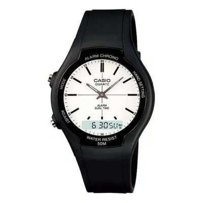 Casio Quartz Waterproof Blackwhite Dial Mens Blackwhite Analog/digital Combo