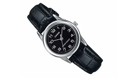 Casio Retro Pointer Series Classic Leather Black Quartz Waterproof Black Dial Black Analog