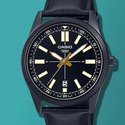 Casio Dress Pointer Display Analog Watch 'metallic Black Gold'