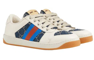 Gucci (wmns)  Screener 'gg Canvas - Denim Ivory' In White