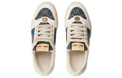 Gucci (wmns)  Screener 'gg Canvas - Denim Ivory' In White