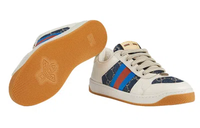 Gucci (wmns)  Screener 'gg Canvas - Denim Ivory' In White
