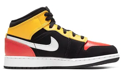Air Jordan (gs)  1 Mid Se 'amarillo Team Orange' In Multi