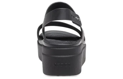 Crocs Brooklyn Low Wedge In Black/black