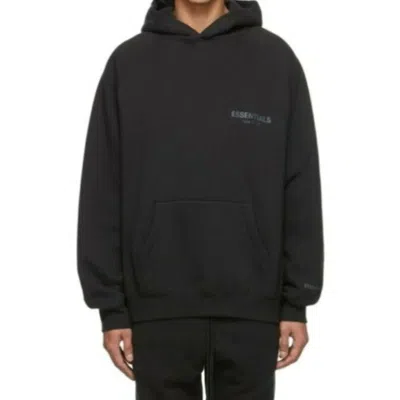 Essentials Black Pullover Hoodie In Black