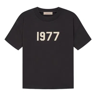 Essentials Fear Of God  Ss22 1977 Logo Tee 'iron' In Black