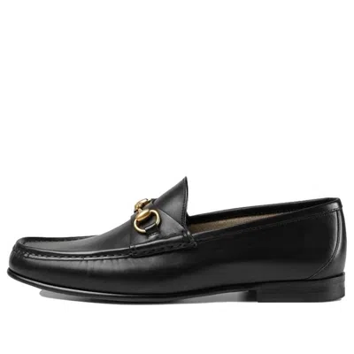 Gucci Jordaan Horsebit Leather Loafers In Black