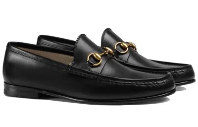Gucci Jordaan Horsebit Leather Loafers In Black
