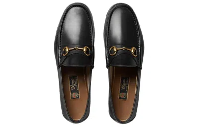 Gucci Jordaan Horsebit Leather Loafers In Black