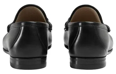 Gucci Jordaan Horsebit Leather Loafers In Black