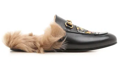 Gucci Princetown With Tiger Appliqueleather 'black'