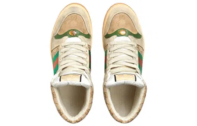 Gucci Screener Gg High 'off-white' In Brown