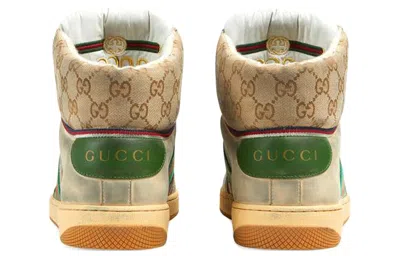 Gucci Screener Gg High 'off-white' In Brown