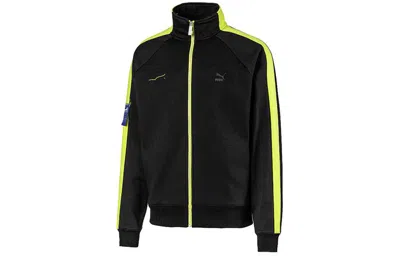 Puma X Ader Error Unisex Printing Stand-up Collar Jacket Black In Animal Print