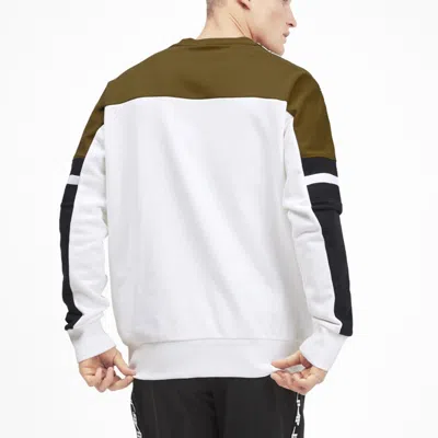 Puma Logo Printing Colorblock Round Neck White In Brown