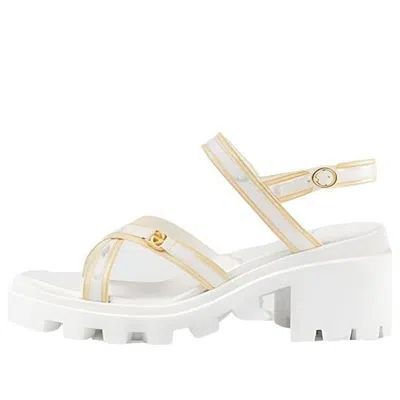 Gucci (wmns)  Lug Sole Sandal With Web 'white Yellow' In Multi