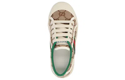 Gucci (ps)   Tennis 1977 Sneaker 'beige Ebony Gg Denim' In Multi