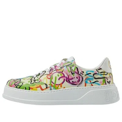 Gucci (wmns)  Chunky B Gg Graffiti Print Sneakers 'white Multi'