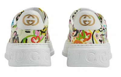 Gucci (wmns)  Chunky B Gg Graffiti Print Sneakers 'white Multi'