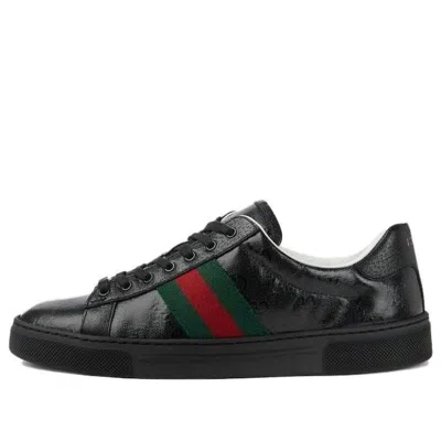 Gucci (wmns)  Ace Sneaker With Web 'black Gg Crystal Canvas'