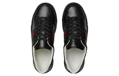Gucci (wmns)  Ace Sneaker With Web 'black Gg Crystal Canvas'