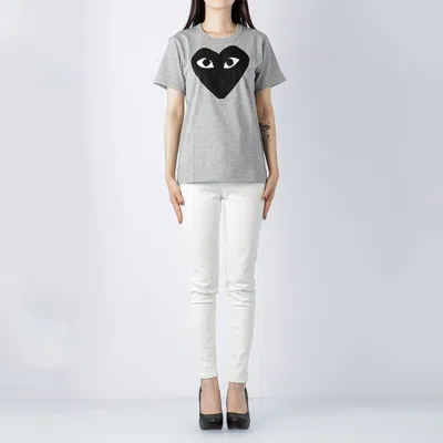 Comme Des Garçons Play (wmns) Comme Des Garcons Play Heart Logo Tee 'grey Black' In Gray