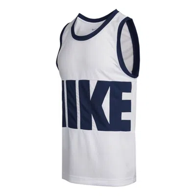 Nike Letter Big Logo Sports Basketball Vest Men's White