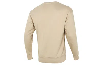 Puma Contrasting Colors Zipper Pocket Sports Round Neck Pullover Khaki In Neutral