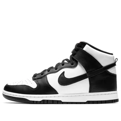 Nike Mens White Black Dunk High Retro Logo-embroidered Leather High-top Trainers